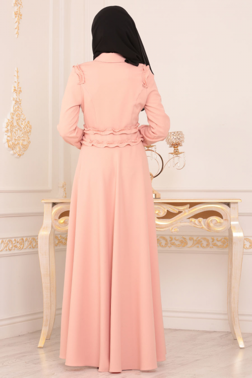 Nayla Collection - Püskül Detaylı Desenli Tesettür Elbise 3195DSN Nayla Collection - Püskül Detaylı Desenli Tesettür Elbise 3195DSN